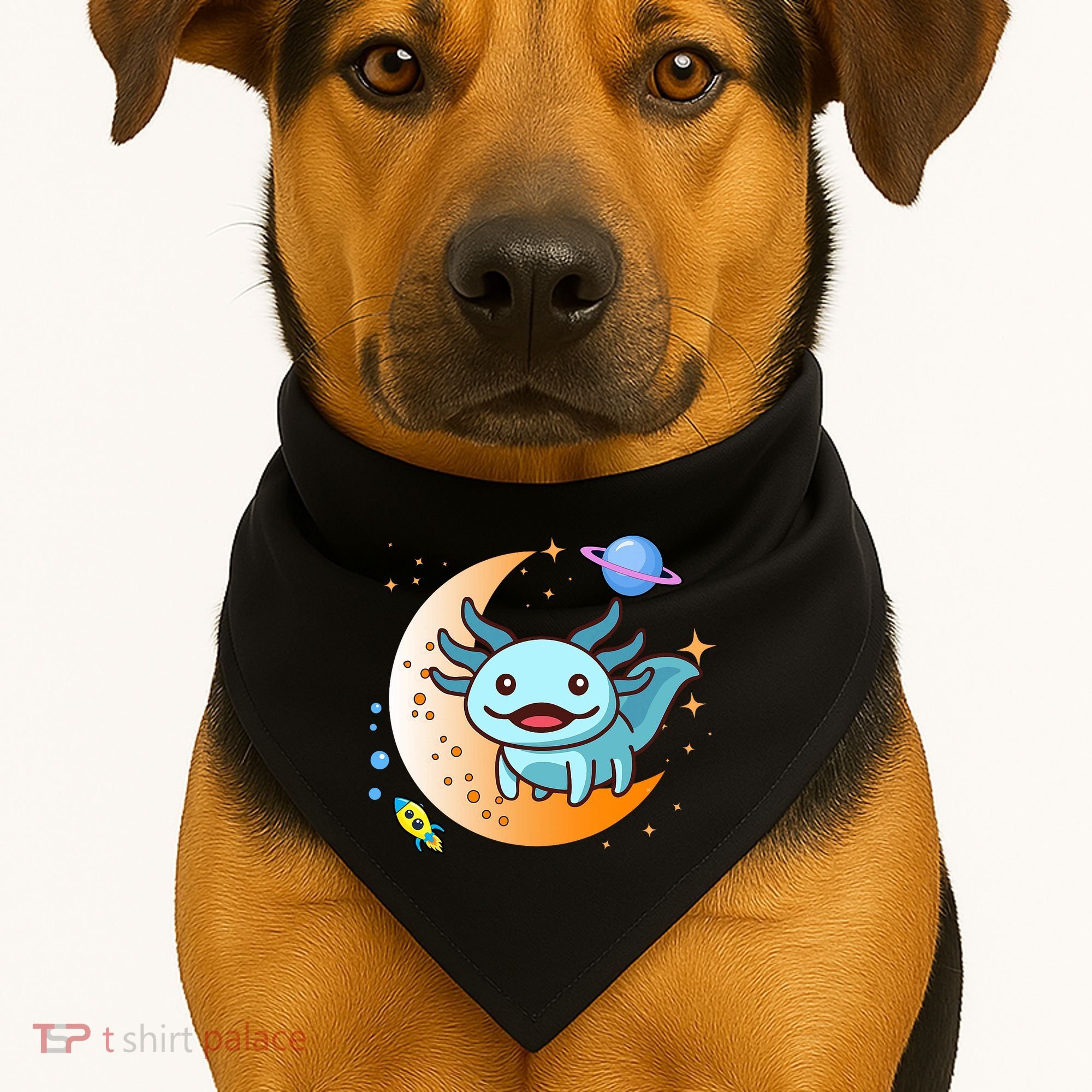 Cute Space Axolotl- I Axolotl Questions USA-Made Doggie Bandana