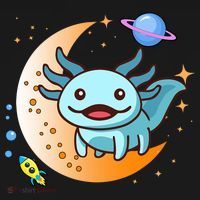 Cute Space Axolotl- I Axolotl Questions USA-Made Doggie Bandana thumb 2