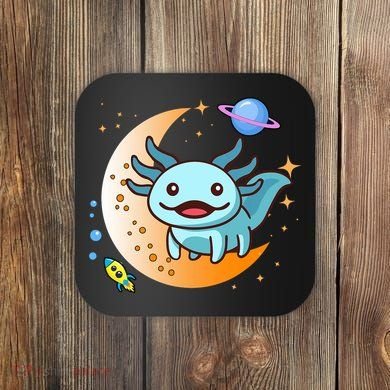 Cute Space Axolotl- I Axolotl Questions Coaster