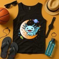 Cute Space Axolotl- I Axolotl Questions Tank Top thumb 4