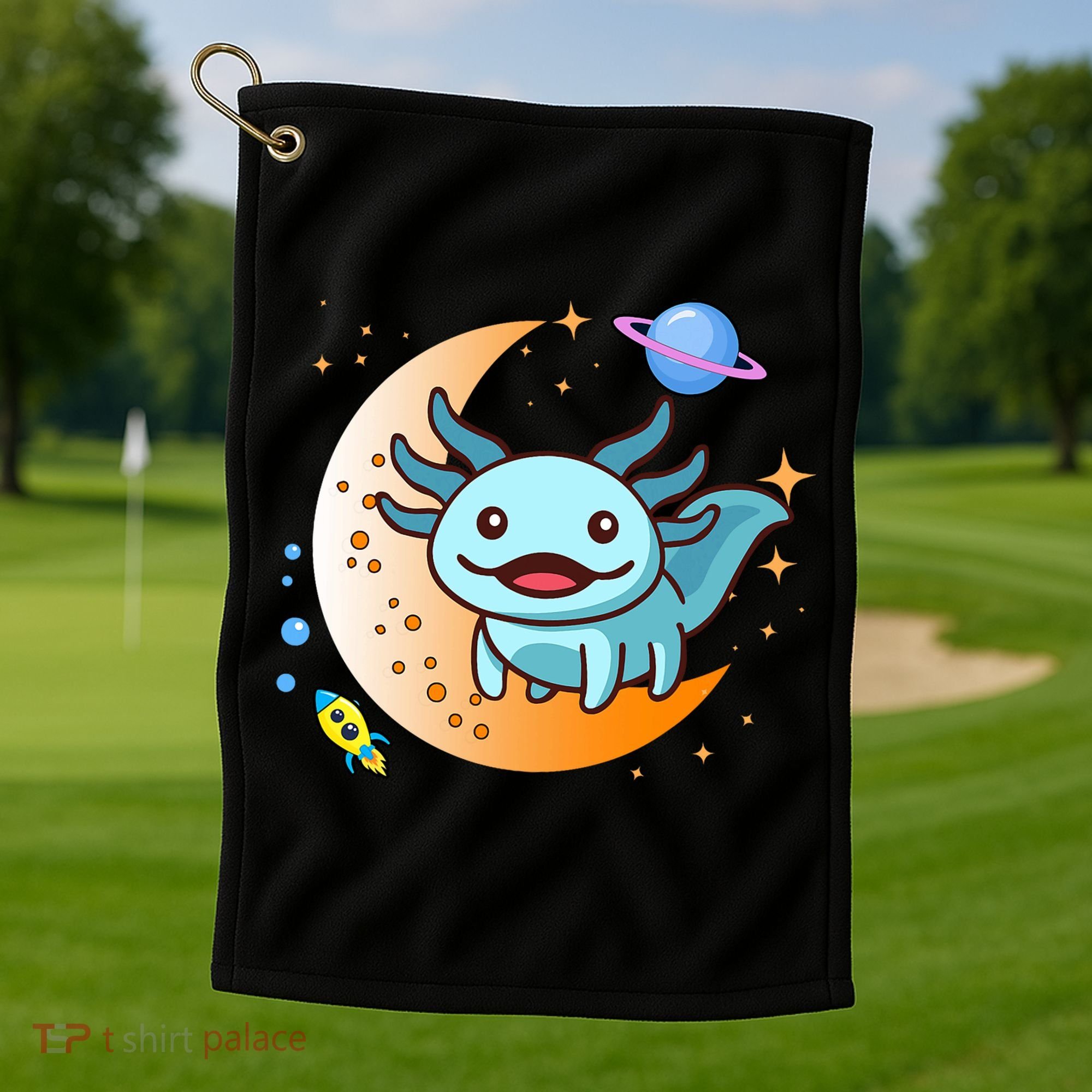 Cute Space Axolotl- I Axolotl Questions Golf Towel