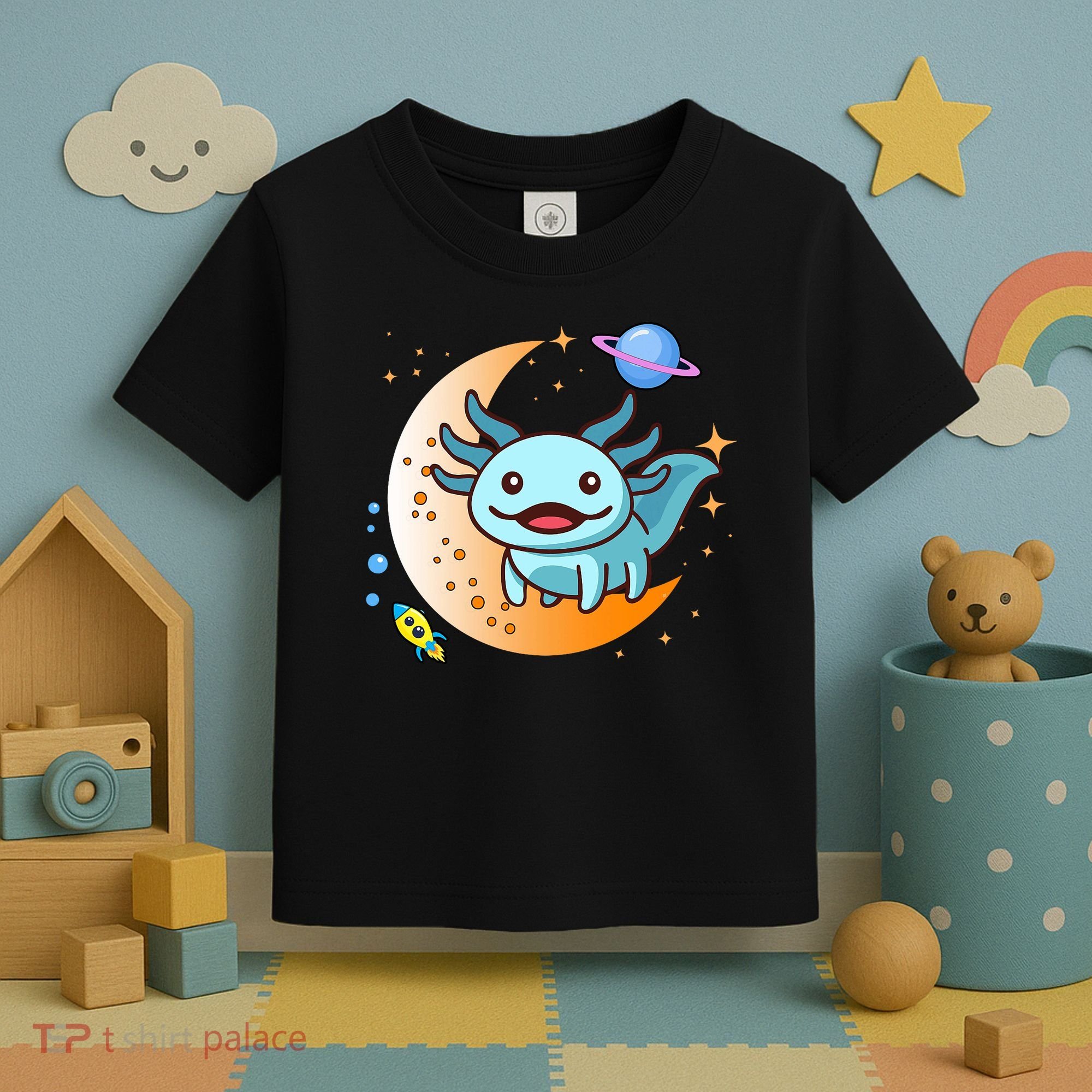 Cute Space Axolotl- I Axolotl Questions Toddler T-Shirt