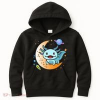 Cute Space Axolotl- I Axolotl Questions Kids Hoodie thumb 0