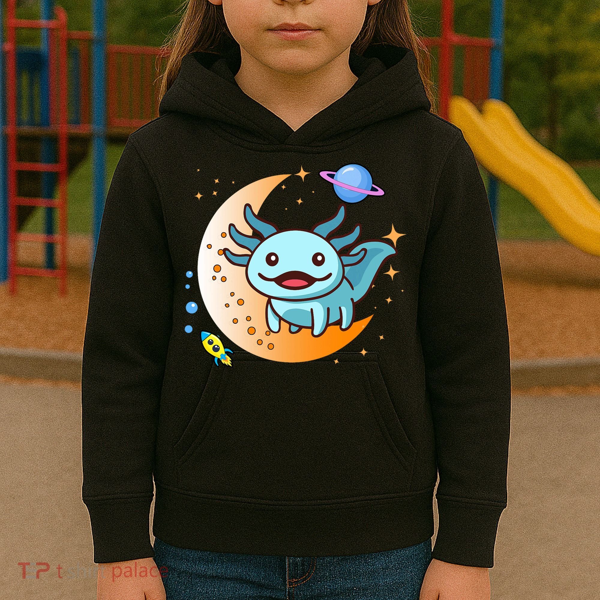 Cute Space Axolotl- I Axolotl Questions Kids Hoodie
