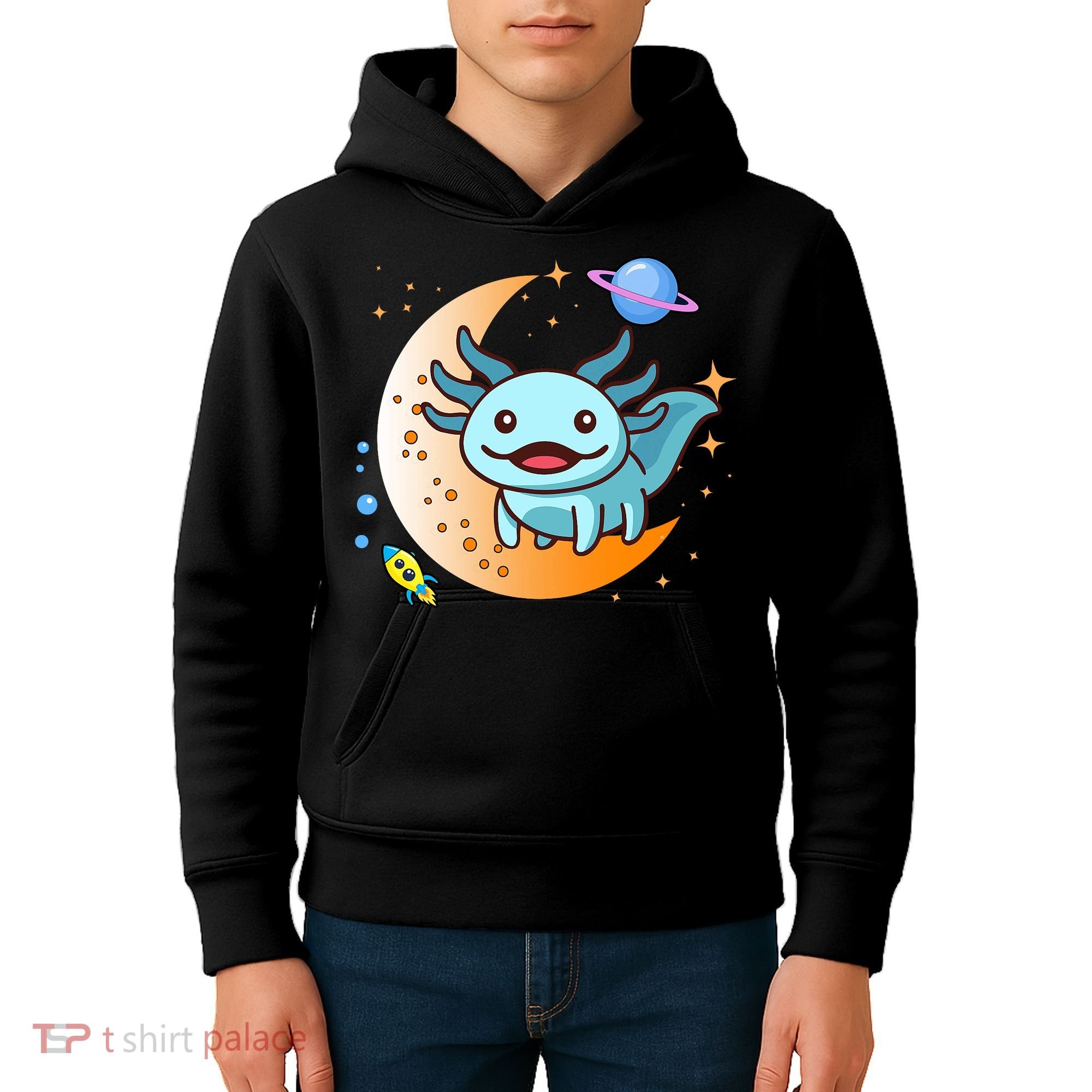 Cute Space Axolotl- I Axolotl Questions Kids Hoodie