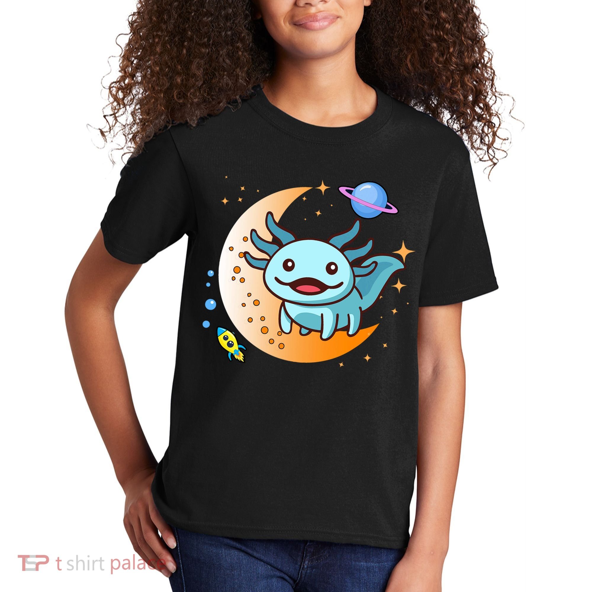 Cute Space Axolotl- I Axolotl Questions Kids T-Shirt