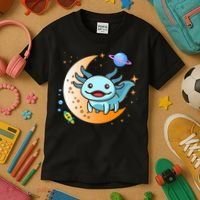 Cute Space Axolotl- I Axolotl Questions Kids T-Shirt thumb 3