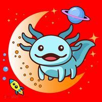 Cute Space Axolotl- I Axolotl Questions Santa Hat thumb 1