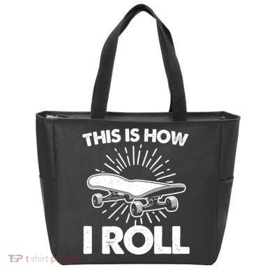 Cool Skateboard Art This Is How I Roll Skateboarding Tote Bag