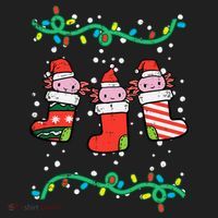 Christmas Stockings Axolotls Cute Xmas Girl Beanie thumb 2