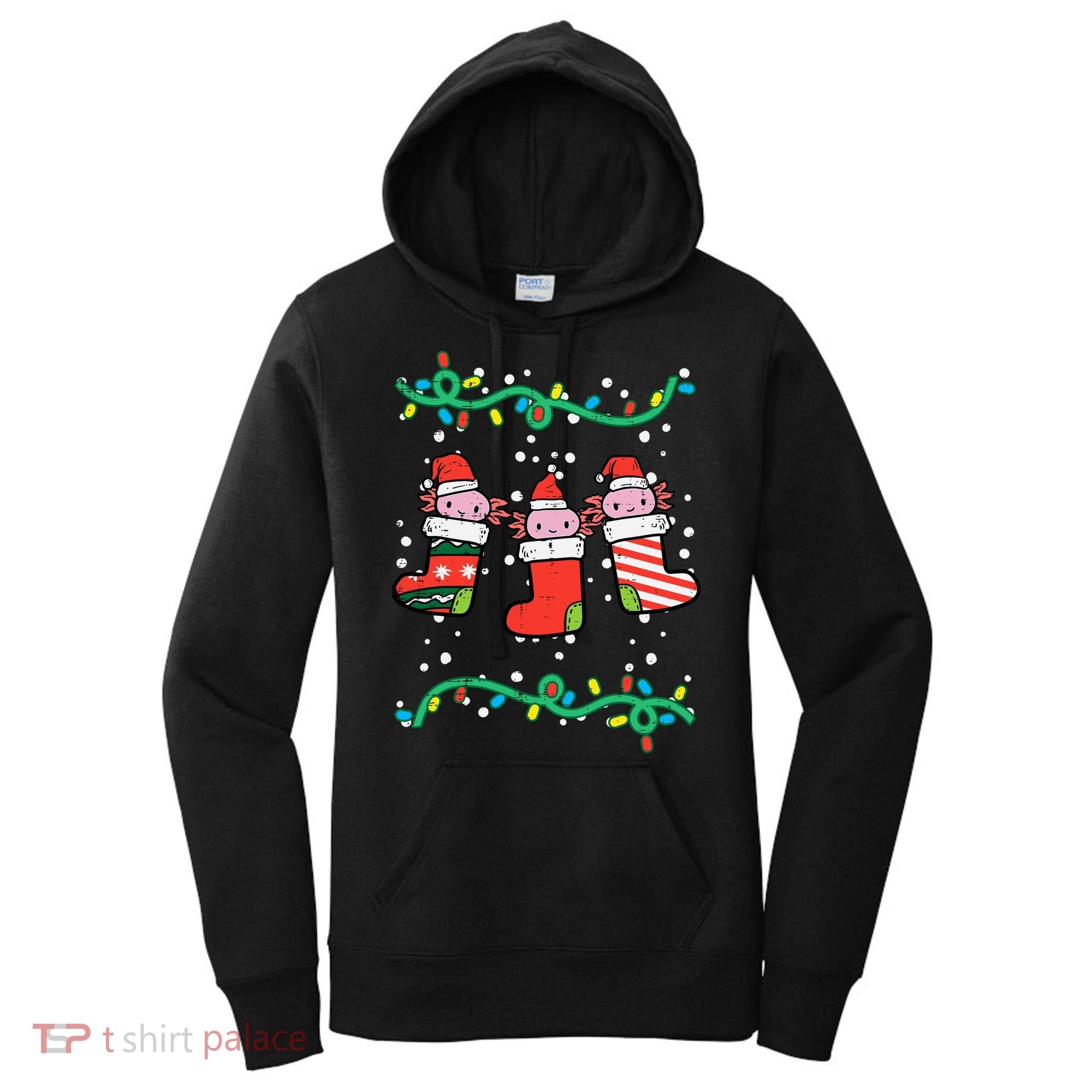 Christmas Stockings Axolotls Cute Xmas Girl Women's Hoodie