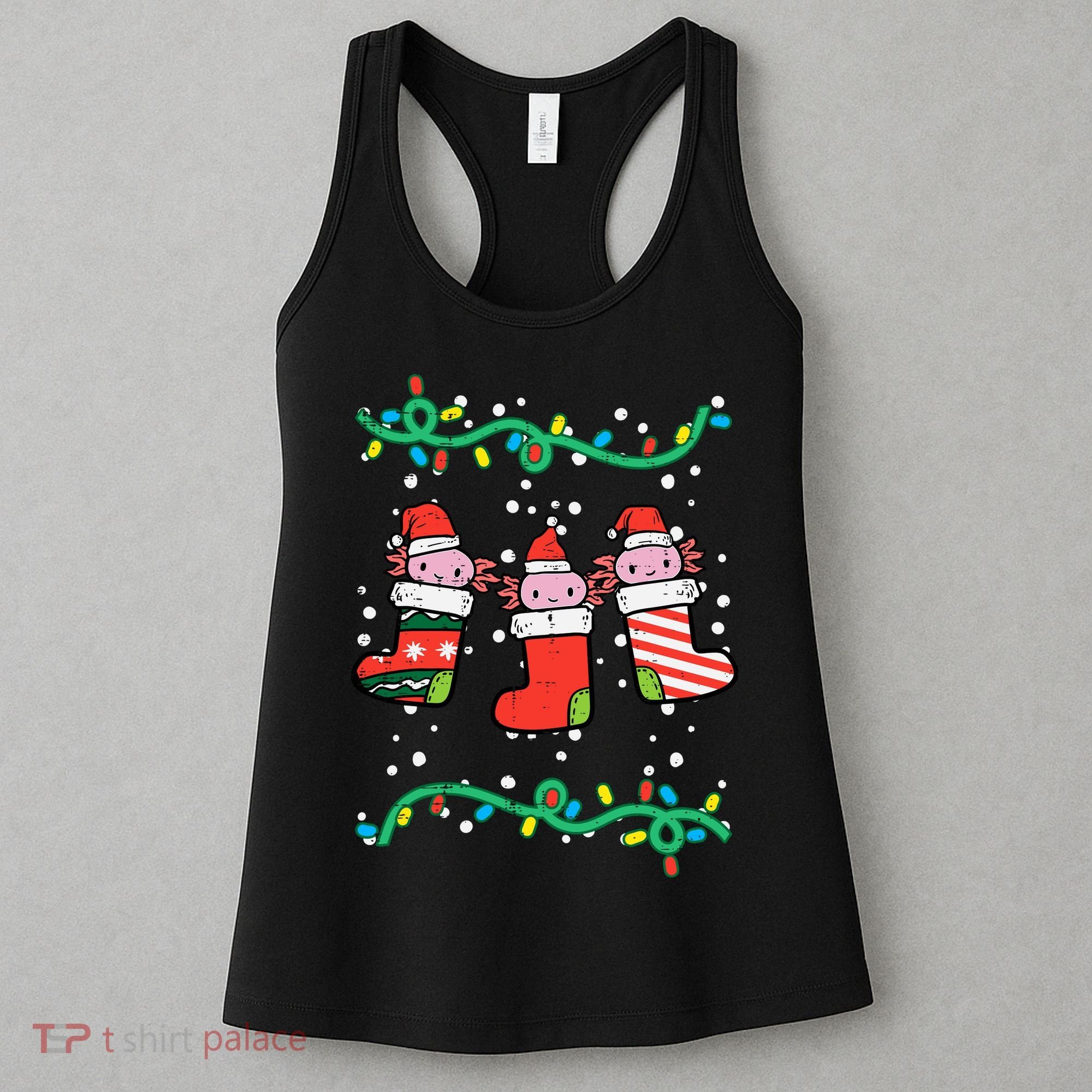 Christmas Stockings Axolotls Cute Xmas Girl Women's Tank Top