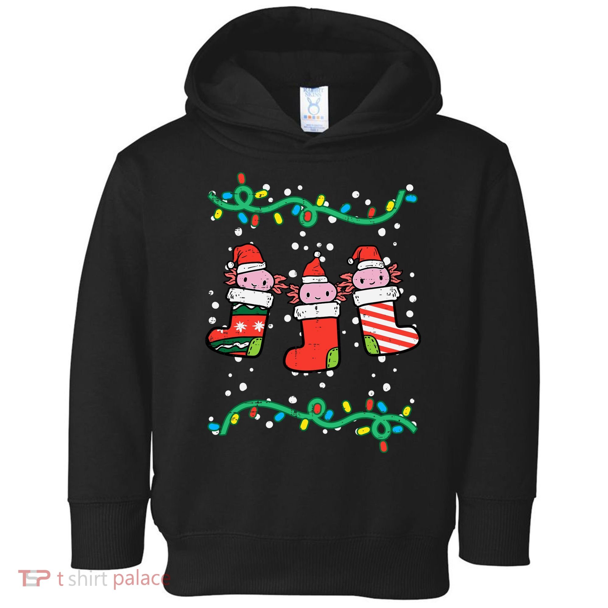 Christmas Stockings Axolotls Cute Xmas Girl Toddler Hoodie