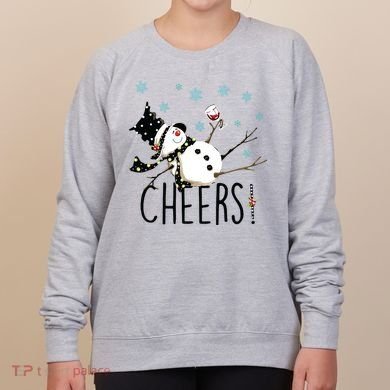 Cheers Snowman And Wine Christmas Women's Sweatshirt
