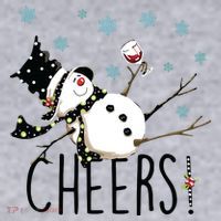 Cheers Snowman And Wine Christmas Women's Sweatshirt thumb 2