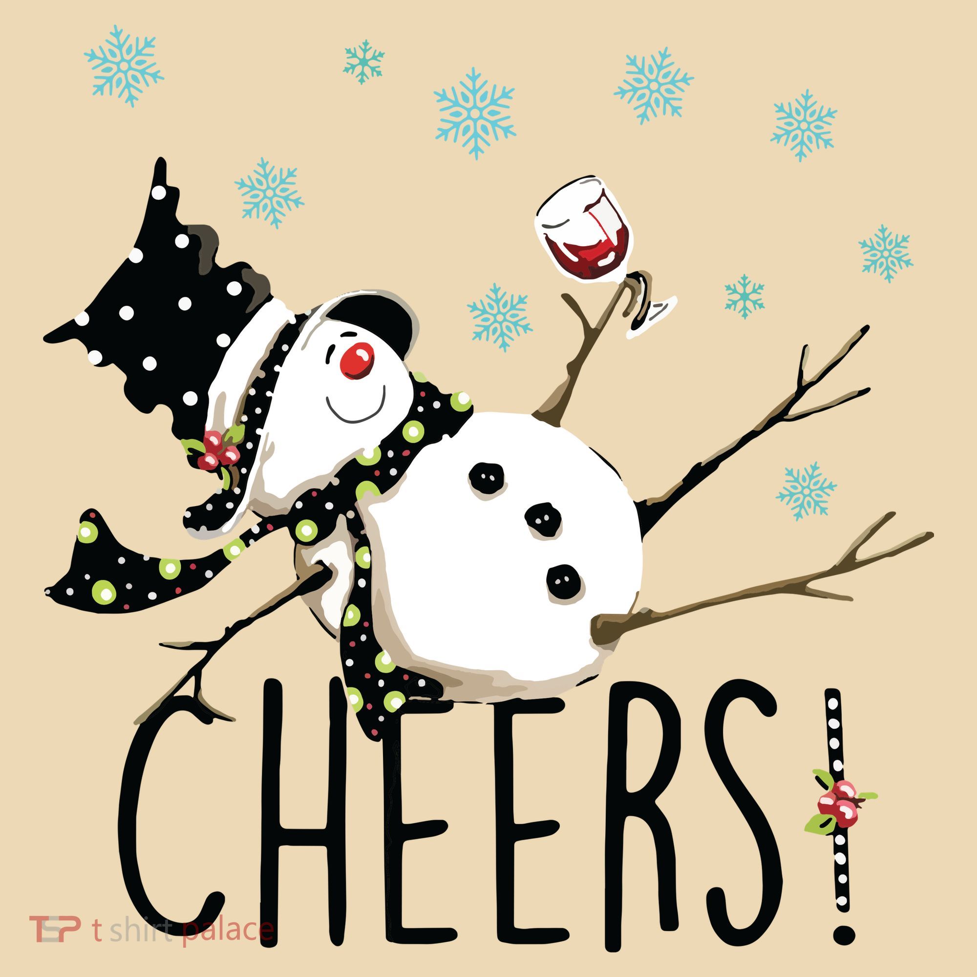 Cheers Snowman And Wine Christmas Tote Bag