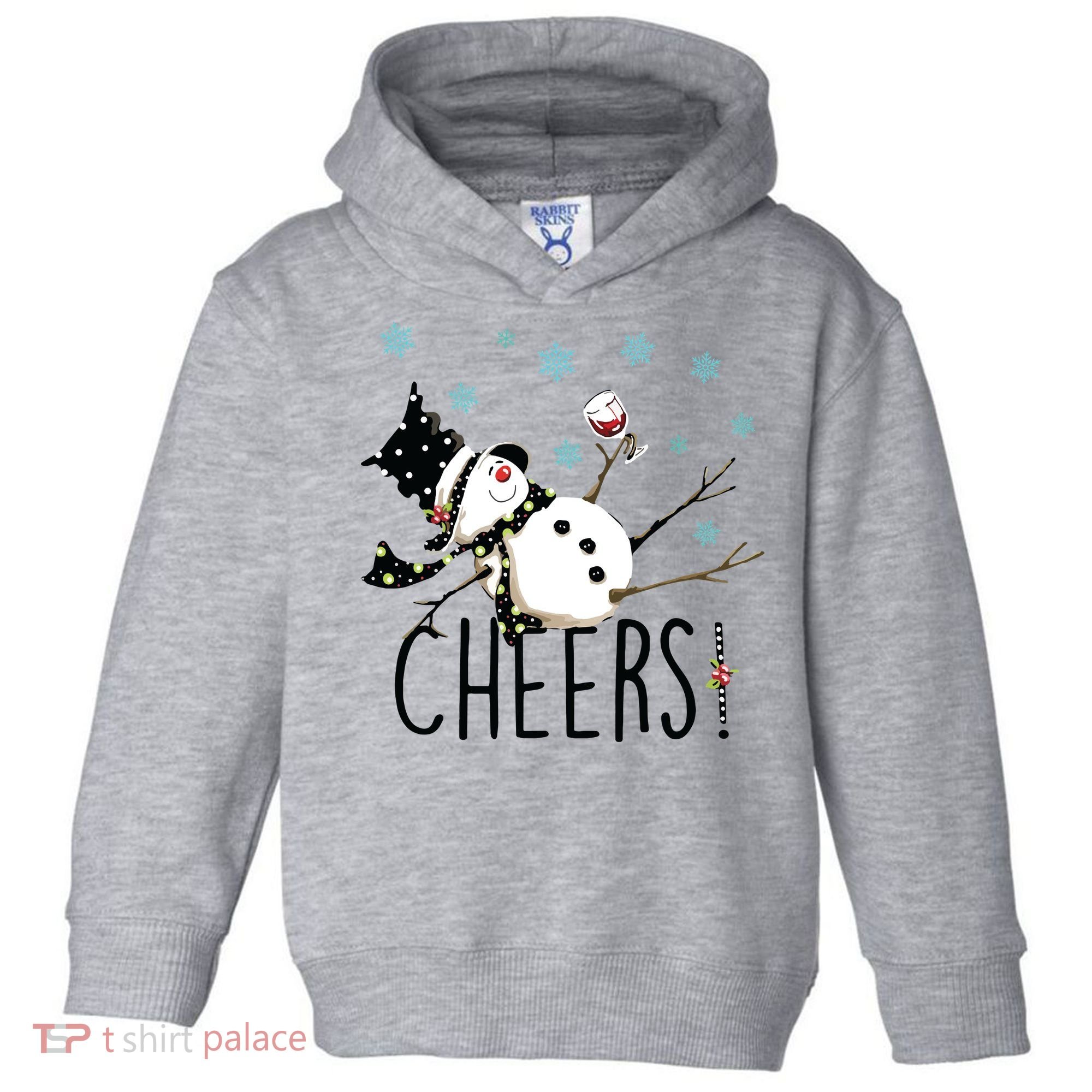 Cheers Snowman And Wine Christmas Toddler Hoodie