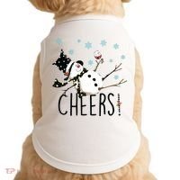 Cheers Snowman And Wine Christmas Doggie Tank thumb 0