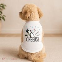 Cheers Snowman And Wine Christmas Doggie Tank thumb 2