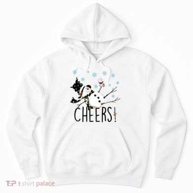 Cheers Snowman And Wine Christmas Hoodie