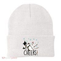 Cheers Snowman And Wine Christmas Beanie thumb 0
