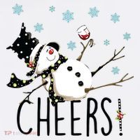Cheers Snowman And Wine Christmas Beanie thumb 2