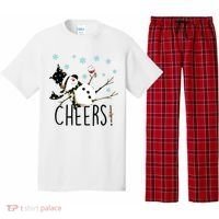 Cheers Snowman And Wine Christmas Pajama Set thumb 0