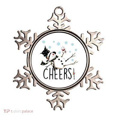 Cheers Snowman And Wine Christmas Ornament