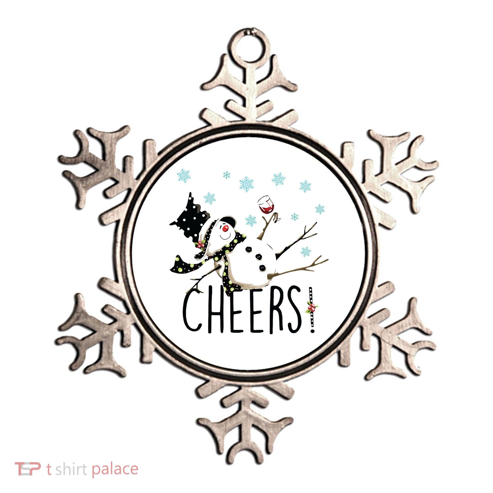Cheers Snowman And Wine Christmas Ornament