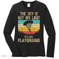 Cool Skydiving Art For Women Skydive Parachute Skydiver Women's Long Sleeve Shirt thumb 0