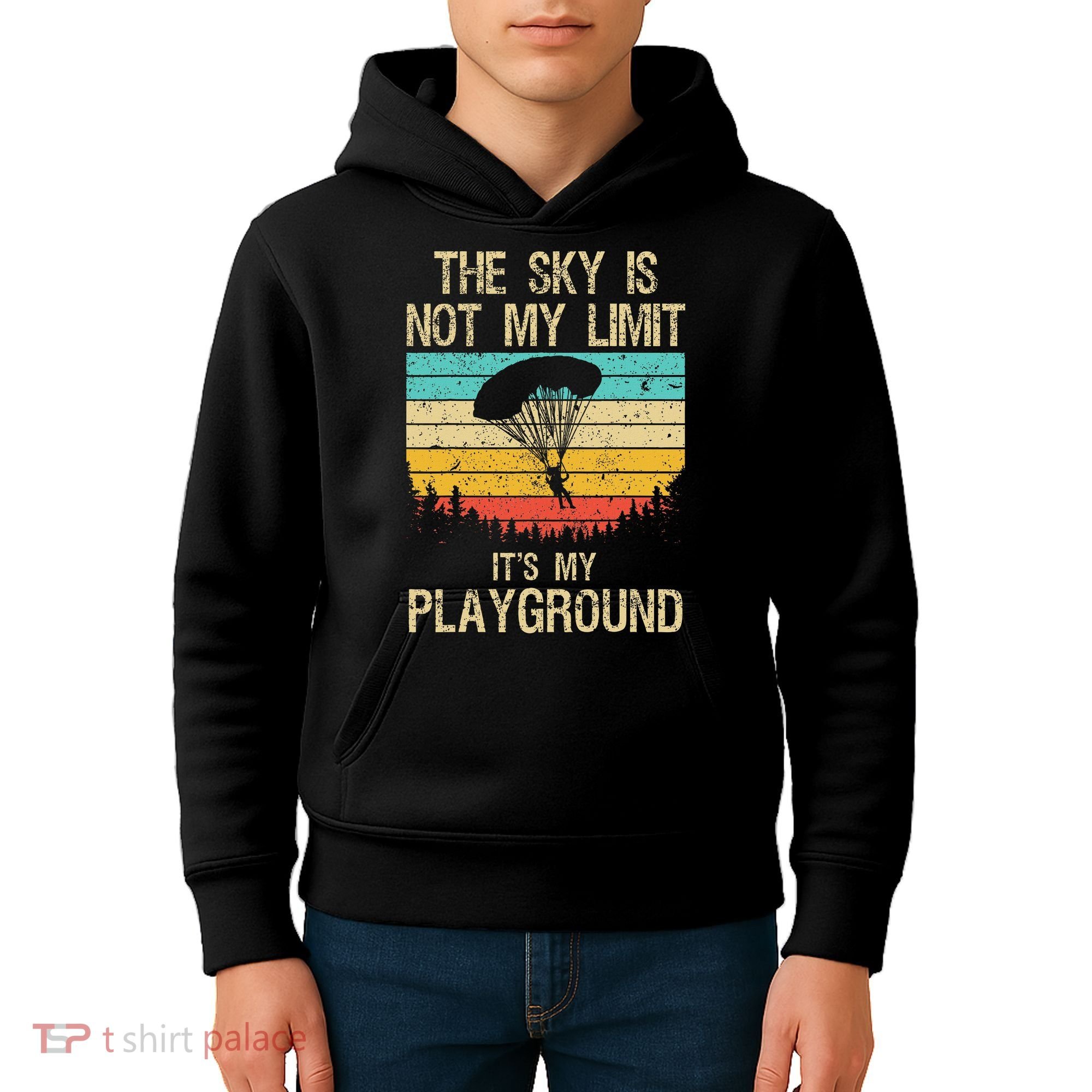 Cool Skydiving Art For Women Skydive Parachute Skydiver Kids Hoodie