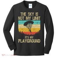 Cool Skydiving Art For Women Skydive Parachute Skydiver Kids Long Sleeve Shirt thumb 0