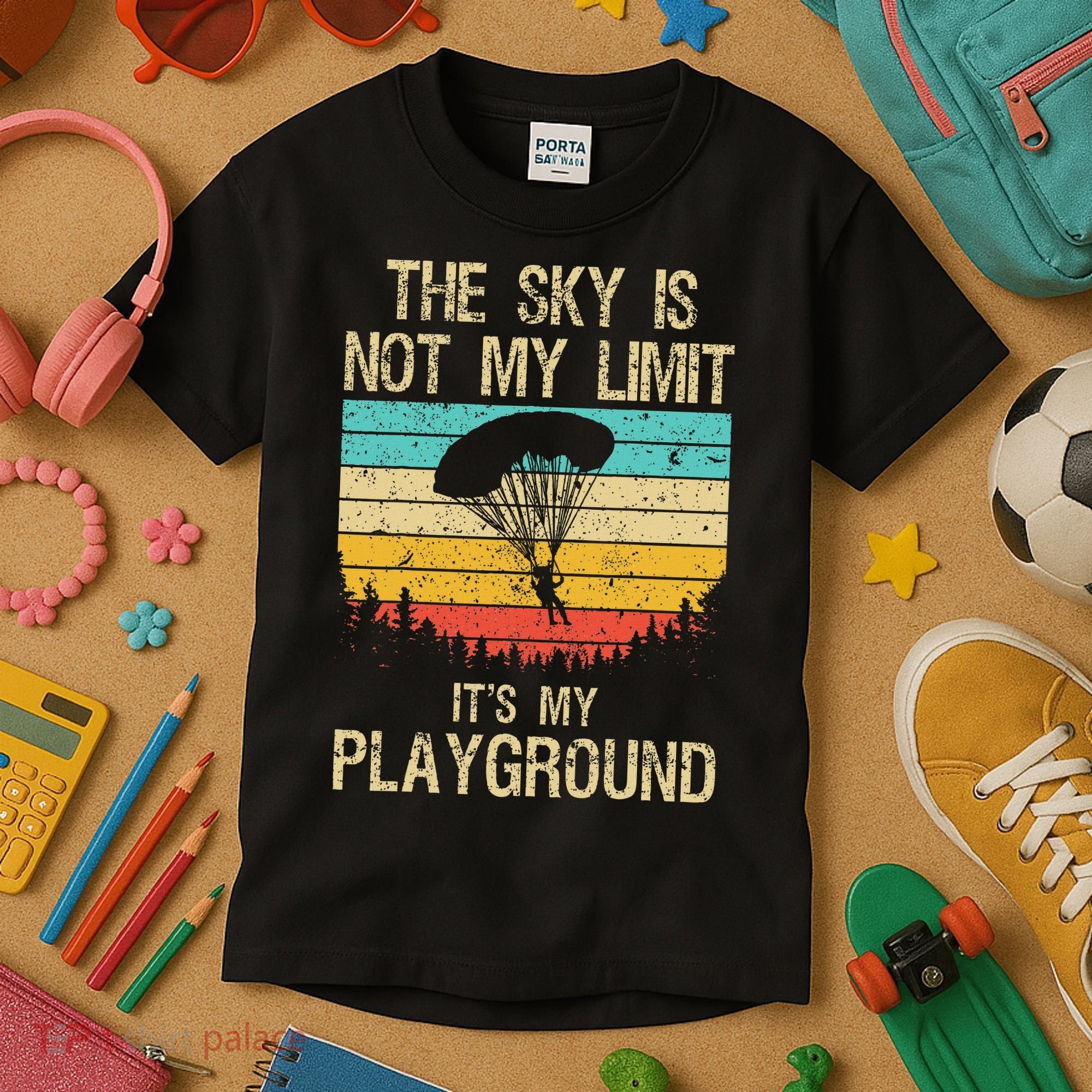 Cool Skydiving Art For Women Skydive Parachute Skydiver Kids T-Shirt