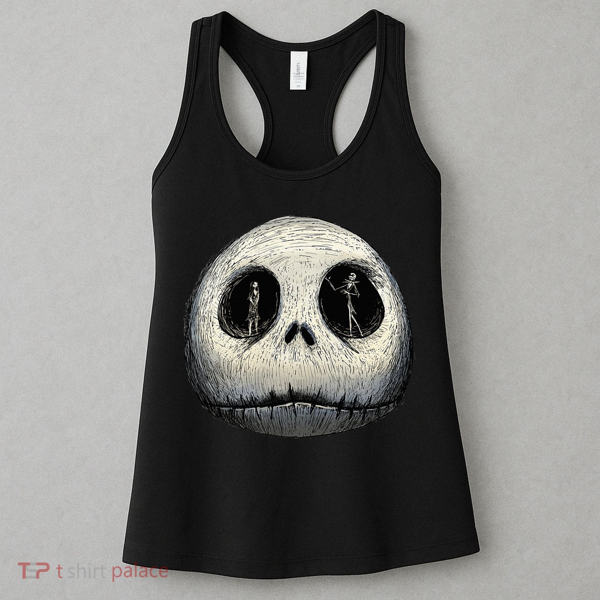 Christmas Sally And Jack Face Women's Tank Top