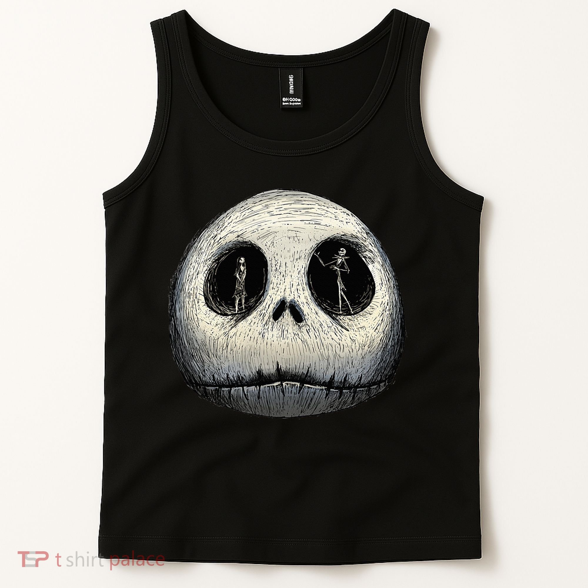 Christmas Sally And Jack Face Tank Top
