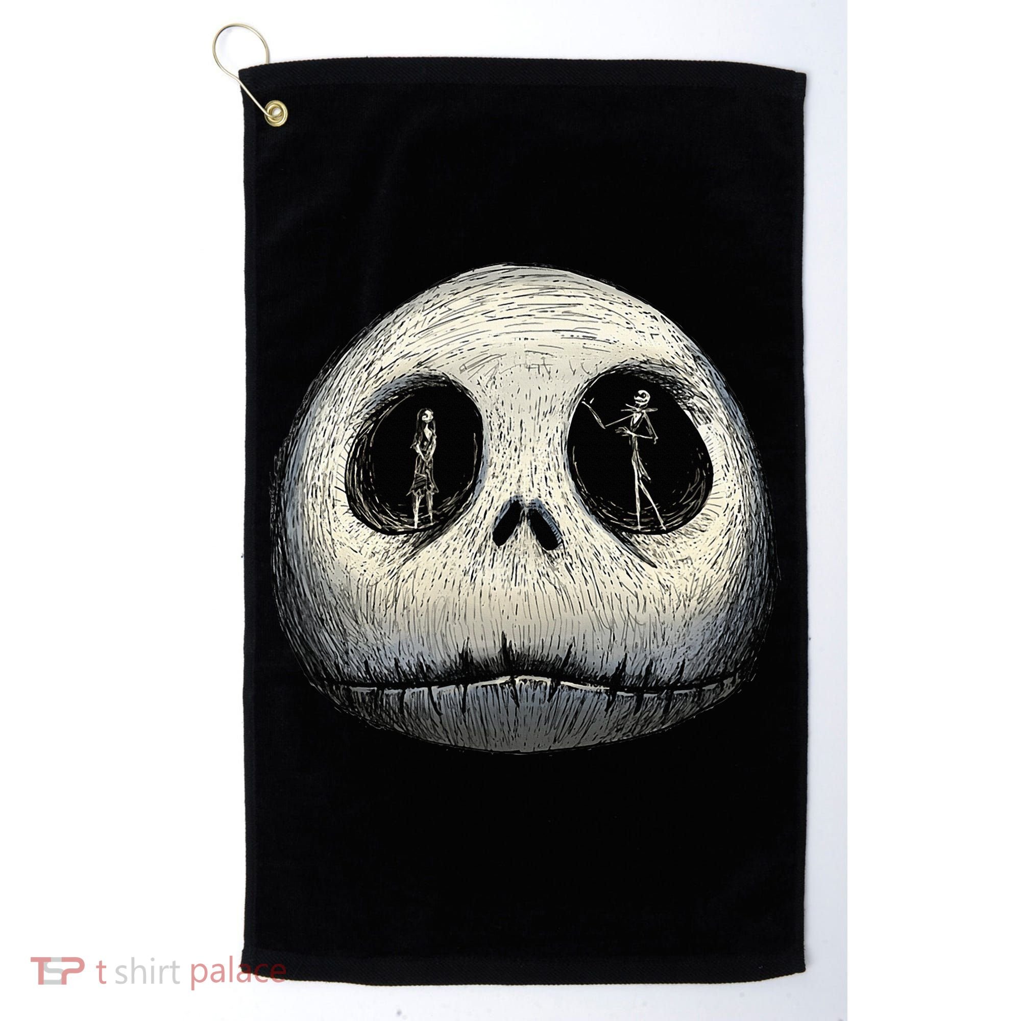 Christmas Sally And Jack Face Golf Towel