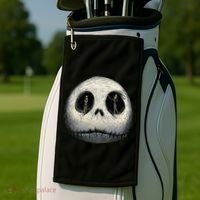 Christmas Sally And Jack Face Golf Towel thumb 2