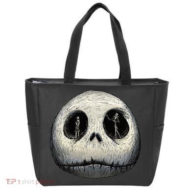 Christmas Sally And Jack Face Tote Bag