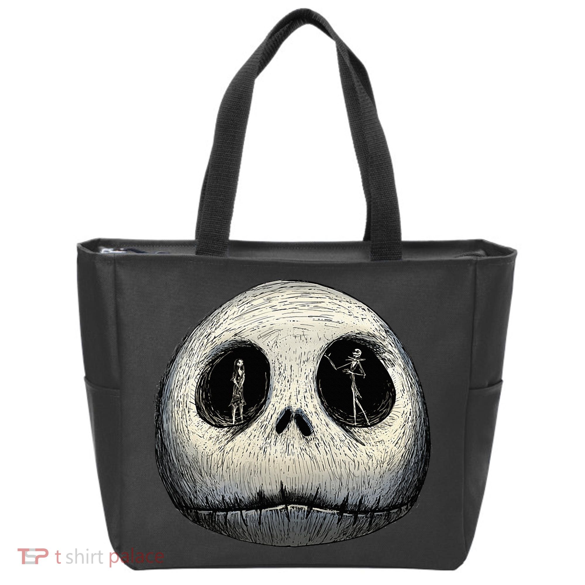 Christmas Sally And Jack Face Tote Bag