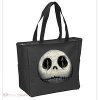 Christmas Sally And Jack Face Tote Bag thumb 2