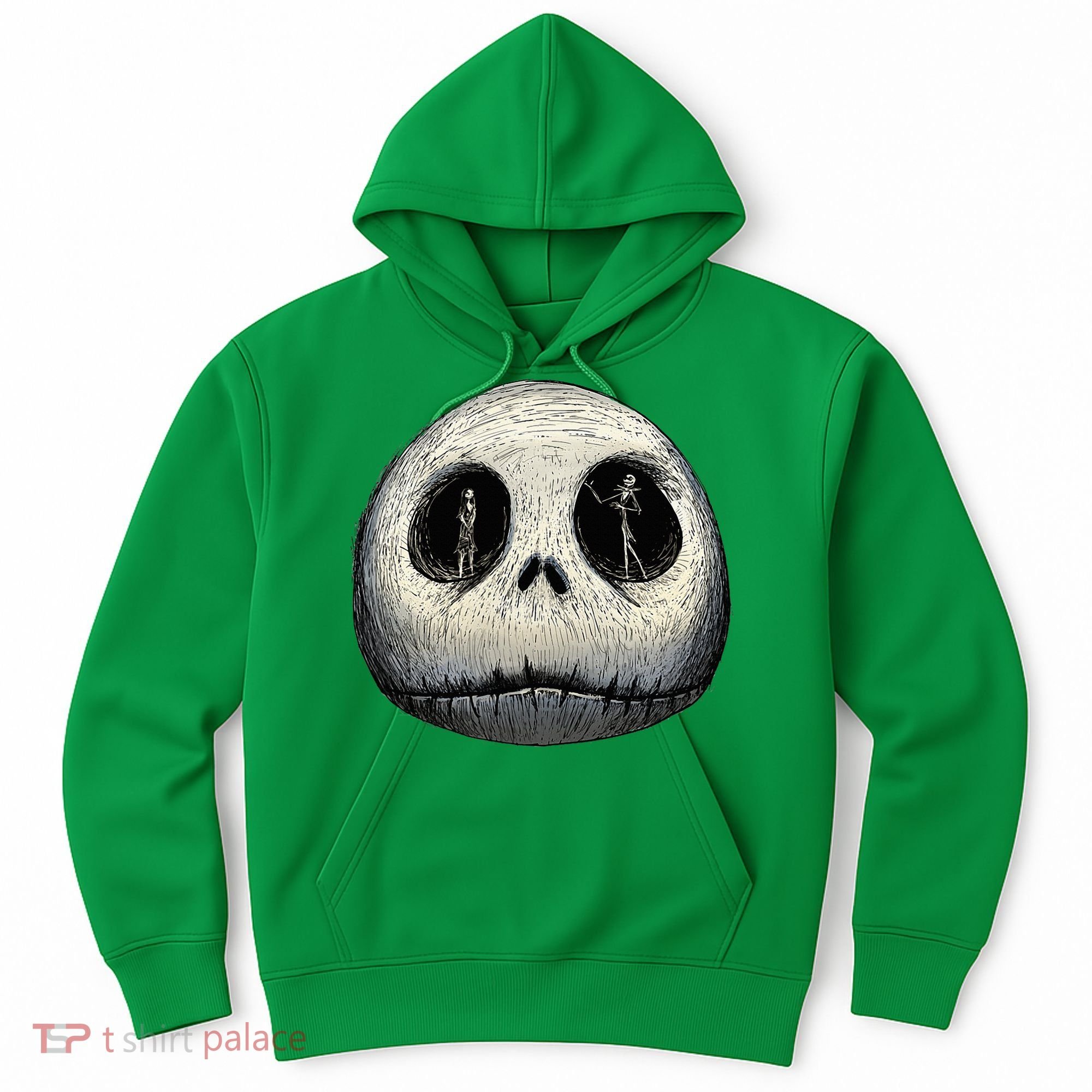 Christmas Sally And Jack Face Hoodie