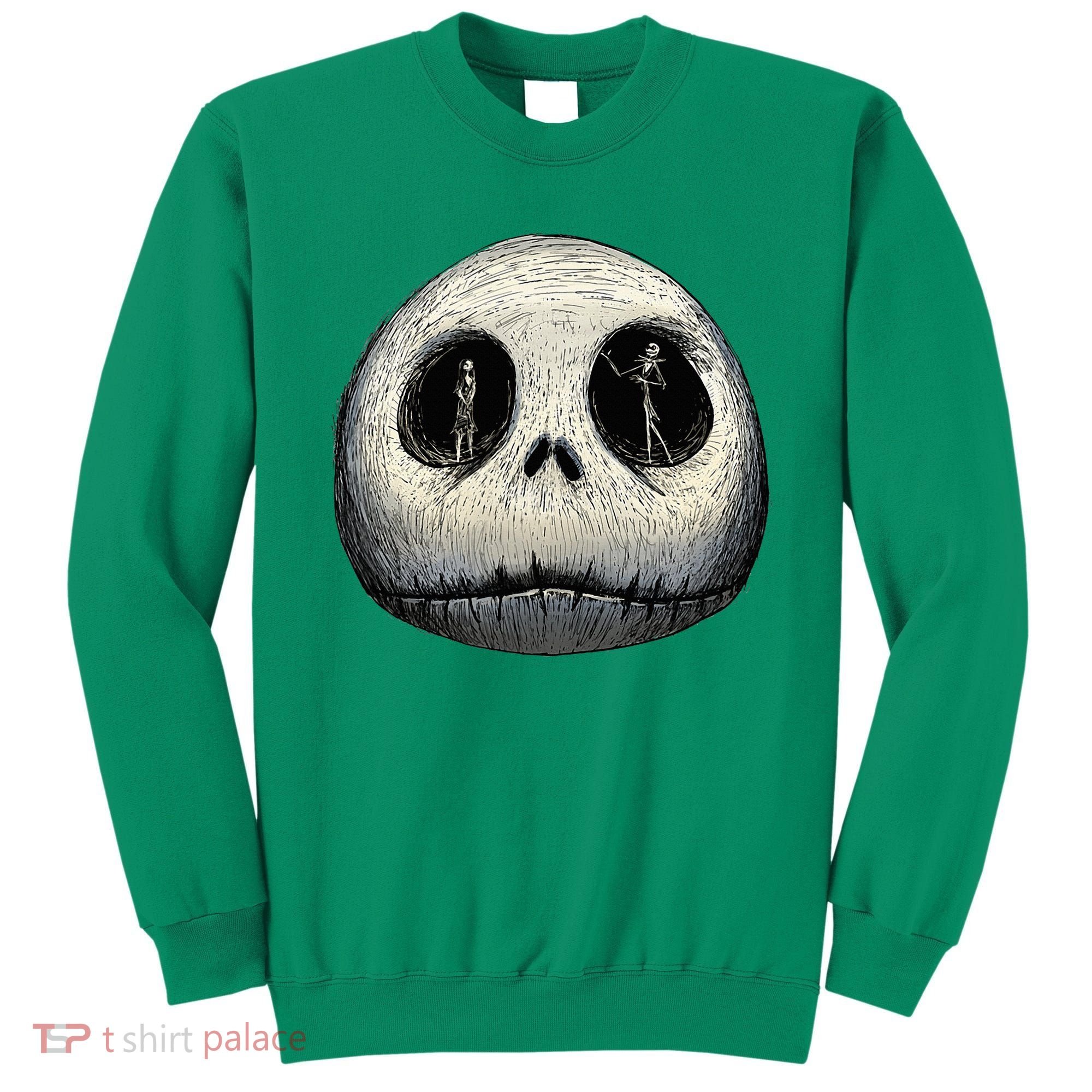 Christmas Sally And Jack Face Sweatshirt