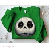 Christmas Sally And Jack Face Sweatshirt thumb 2