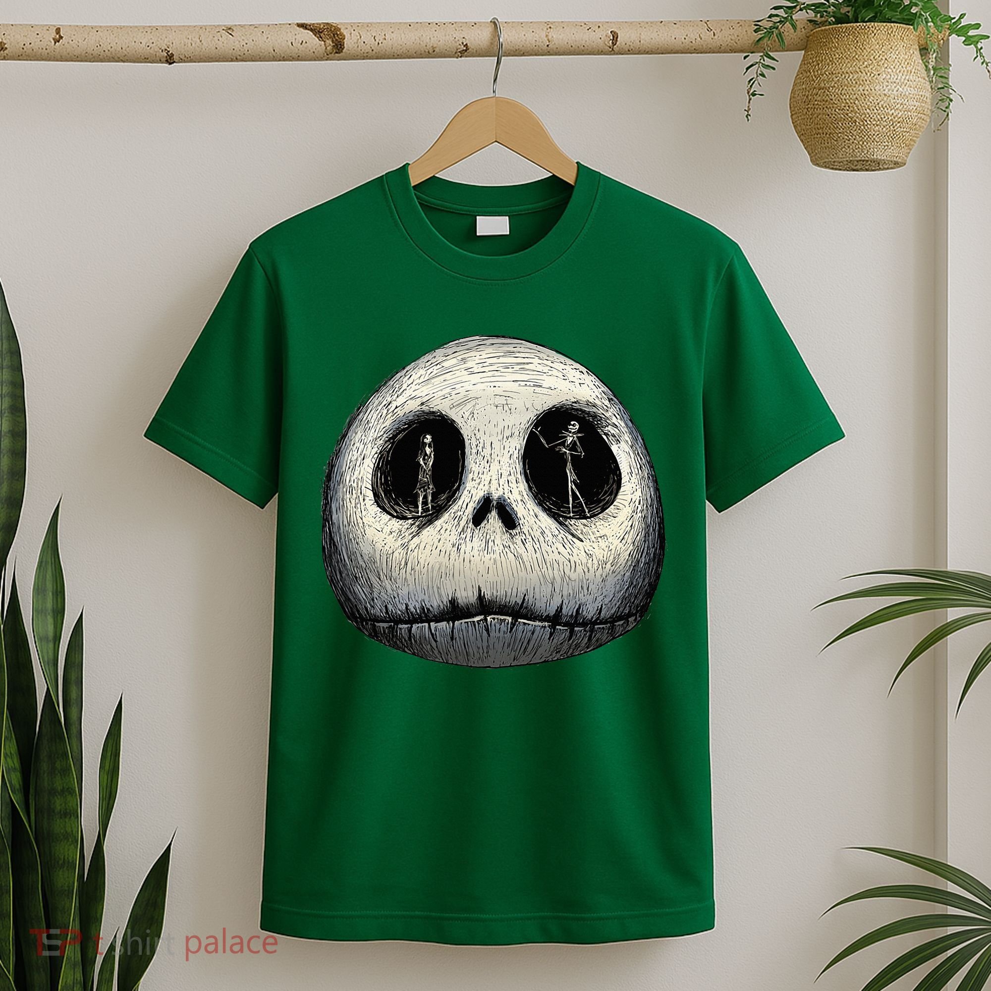 Christmas Sally And Jack Face T-Shirt