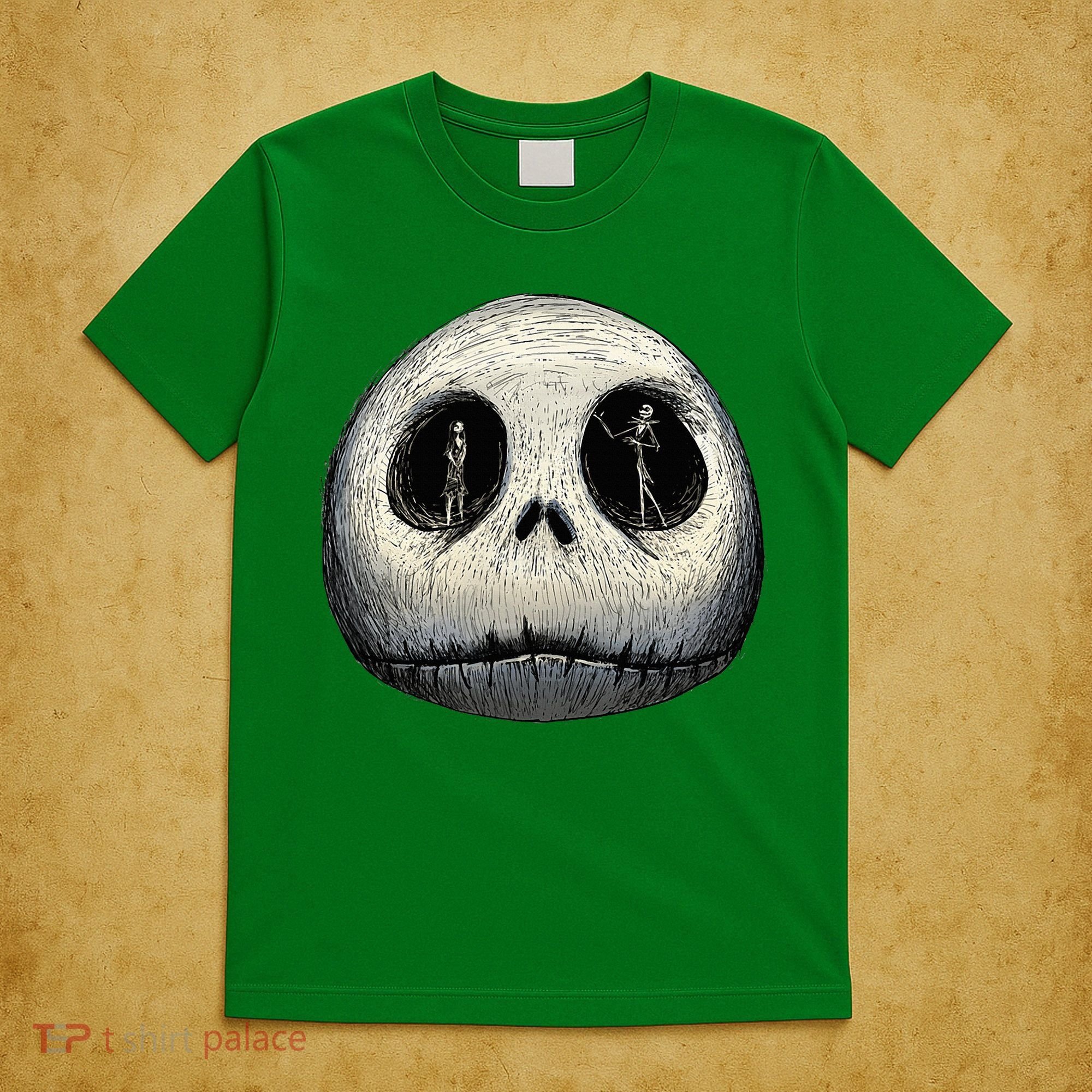 Christmas Sally And Jack Face T-Shirt