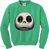 Christmas Sally And Jack Face Kids Sweatshirt thumb 0