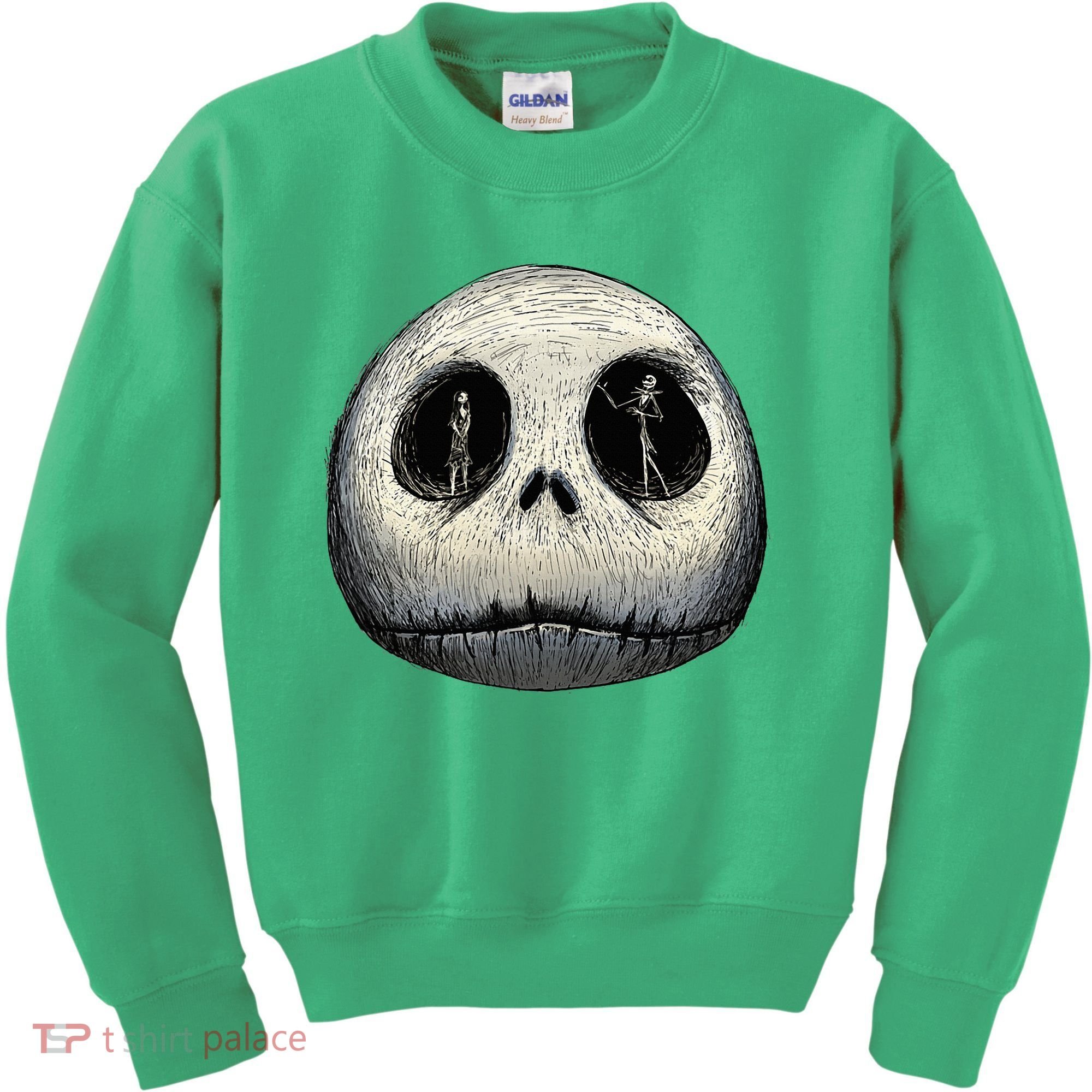 Christmas Sally And Jack Face Kids Sweatshirt