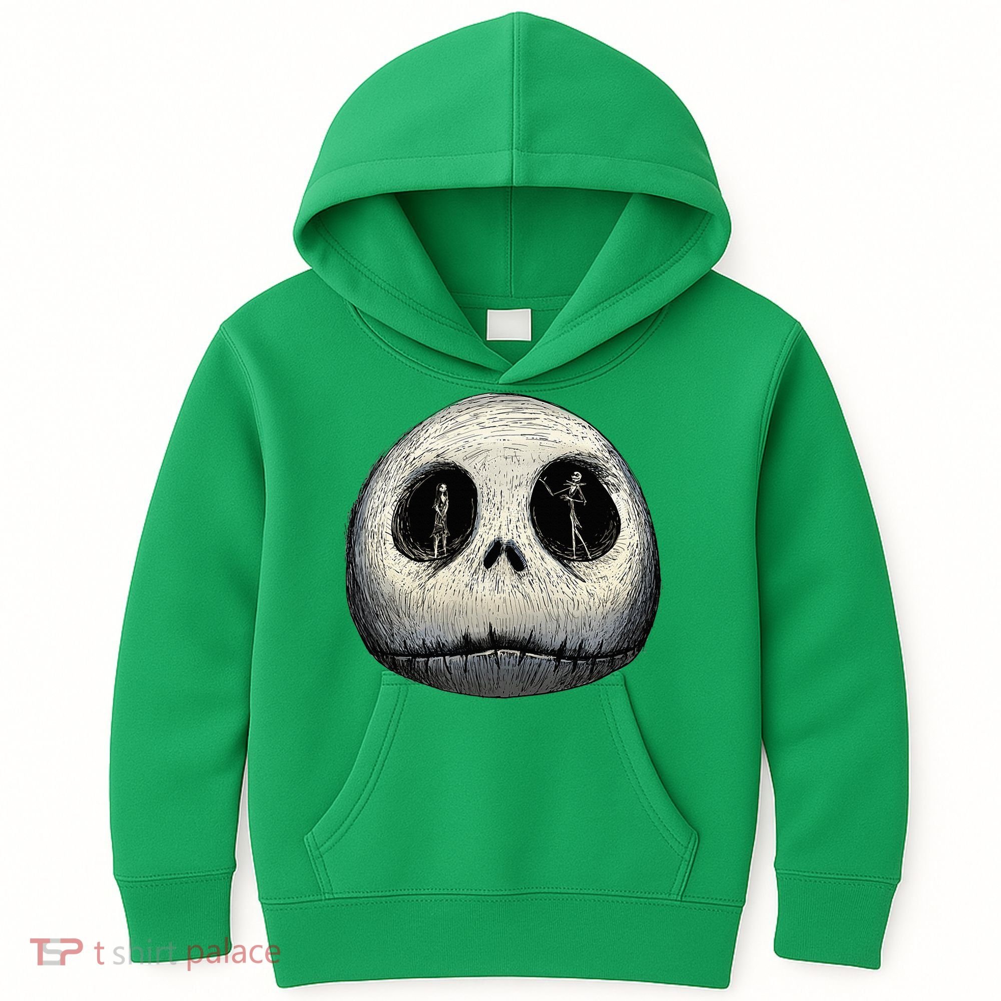 Christmas Sally And Jack Face Kids Hoodie