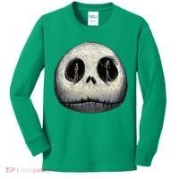Christmas Sally And Jack Face Kids Long Sleeve Shirt thumb 0