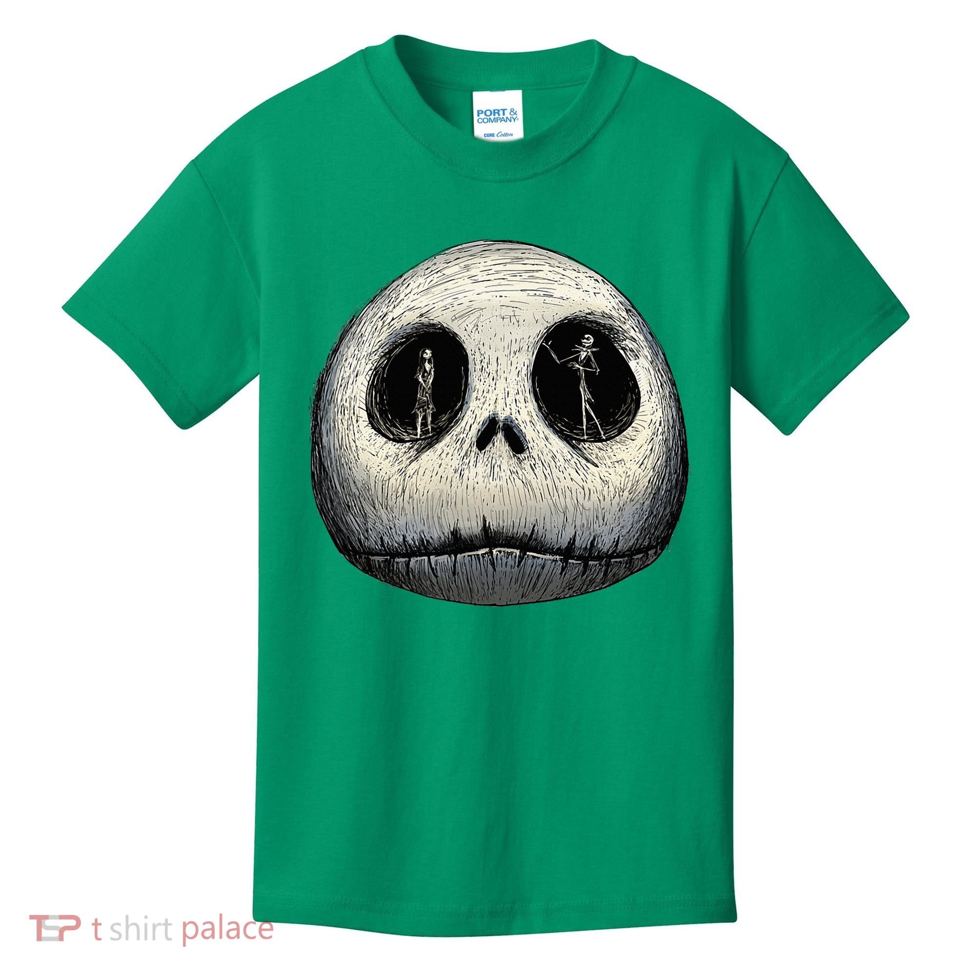 Christmas Sally And Jack Face Kids T-Shirt